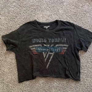 Van Halen World Tour '81 Black Crop Top